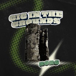 Gig in the Grounds 2026 logo - comic book stylised Douglas Castle Ruins with 'Gig in the Grounds 2026' text