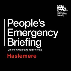 Photo of Chris Packham on the black background next to text People's Emergency Briefing, Community Screening. In the right hand top corner logo of National Emergency Briefing