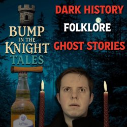 Luke looking up at Dark History Folklore and First Hand Ghost Stories with a bottle of cider in the background