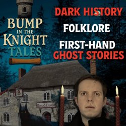 Luke looking up at Dark History Folklore and First Hand Ghost Stories with Eli's Rose and Crown in the background