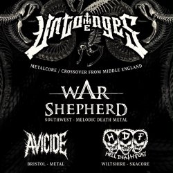 UNTO the AGES gig poster for The Tunnels Frome on the 7th November 2026 with guests War Shepard, Avicide and Hell Death Fury