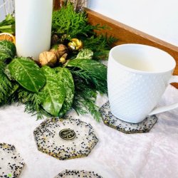 Resin Christmas coasters set