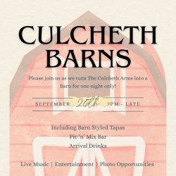 Join us as we turn The Culcheth Arms into a barn for just one night!