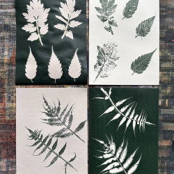 Botanical screen printing evening at Slope vintage