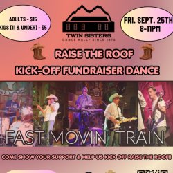 Raise the Roof Fundraiser Kick-Off Dance- Fast Movin Train