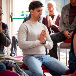 Meditating man