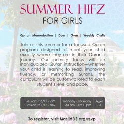 Summer Hifz Program for Girls