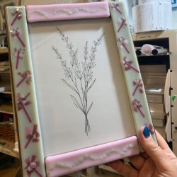 floral scenes in glass