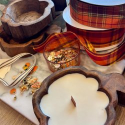 Pumpkin Dough Bowl Candle Making Class with Bungalow Candle Studio