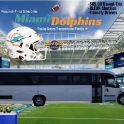 Round-Trip Shuttle to 2026 🐬MIAMI DOLPHINS🏈HOME GAMES@ Hard Rock Stadium