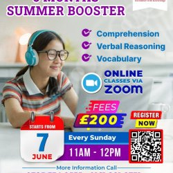 3 MONTHS - COMPREHENSION - VOCABULARY - VERBAL REASONING ONLINE SUMMER BOOSTER (FEES £200)