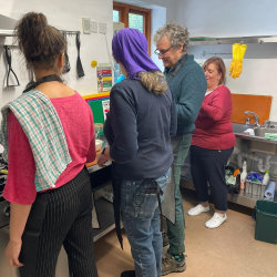 Participants cooking together