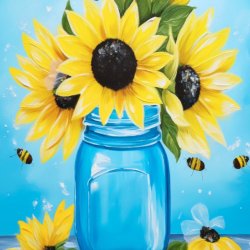 Sunflower and Bees Painting Party at Books & Crafts In The Barn