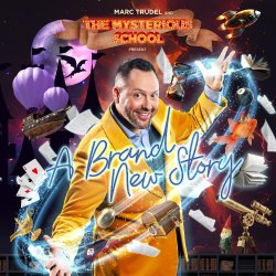 Marc Trudel stands with swirling magic paraphernalia