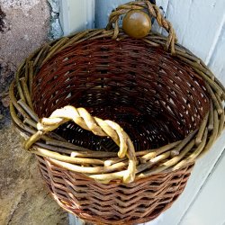 Woven Willow basket in the grass