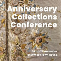 Images of historic collection objects, including bagpipes, silverware, jewellery and accessories