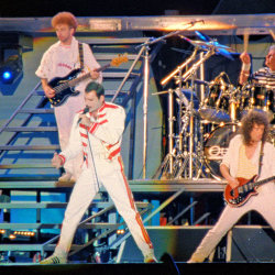 David Gilmour and band on stage