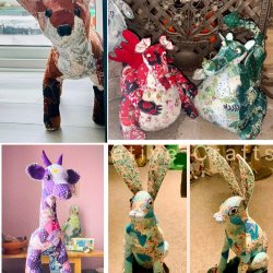 3 week Slow Stitched scrappy hare / giraffe / fox / dragon workshop
