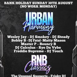 Urban Harmony Meets RnB Classics – Bank Holiday Sunday Special