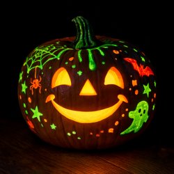 Glow in the Dark Art for Kids! - Halloween Pumpkin Painting