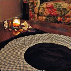 My reading room with Tarot Cards spread out