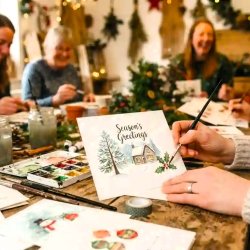 Hand Painting Christmas Cards & Papercraft Decorations Workshop. Elton