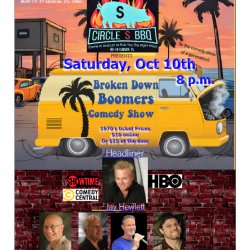 Five senior comedian performing as the Broken Down Boomers Comedy Show (TM)