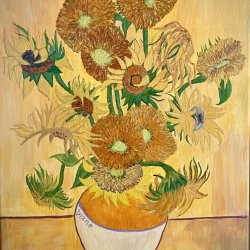 A rendering by Diane of Van Gogh's Sunflowers