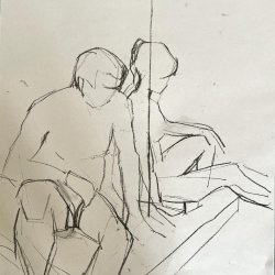 Charcoal sketch by Polly Parish