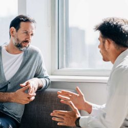 Couple having a discussion