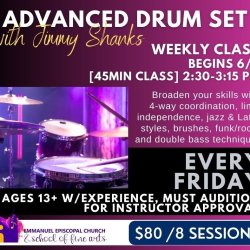 ADVANCED DRUM SET (Ages 13+) FRIDAYS