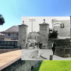 Entrance to St. Augustine - Dual Image of 1800's vs 2000's