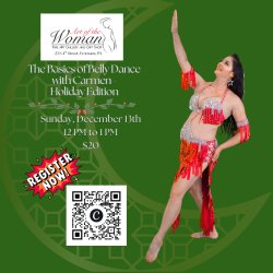 Holiday Bellydance with Carmen at Art of the Women Sunday December 13th