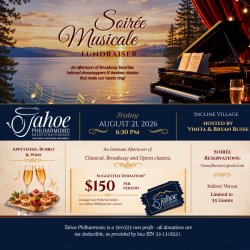 Tahoe Philharmonic soiree fundraiser aug 21 2026