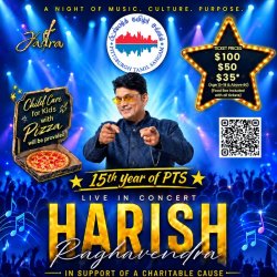 Pittsburgh Tamil Sangam hosts Deepavali Concert for a charitable cause by Harish Raghavendra - Yatra Music troupe