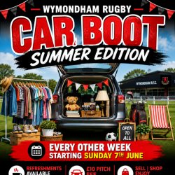 Summer Car Boot at Wymondham Rugby Club- Pitch Fee