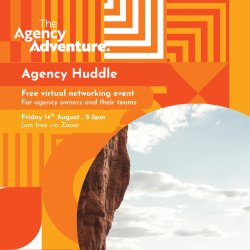 Image that says Free Networking event for agency owners