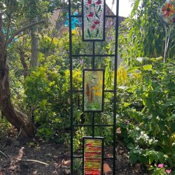 Fused Glass - Large 3 panel Garden Trellis