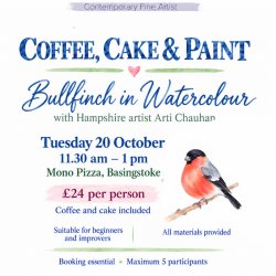 Coffee, Cake & Paint Bullfinch in Watercolour