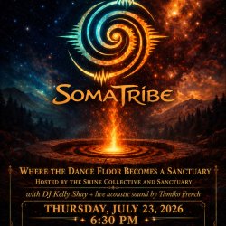 Vibrant energy design for the SomaTribe event focused on Somatic release in the body