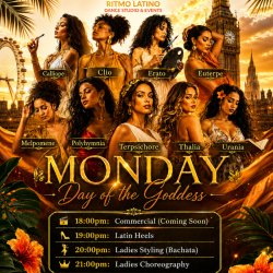Ritmo Latino Dance Studio Classes MONDAY Day of the Goddess