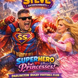 🦸‍♀️👑 Superhero vs Princesses Party! Fun Day at Darlington Rugby Football Club! 👑🦸‍♂️