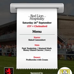 1XV V Chelmsford Pre Match Lunch Hospitality