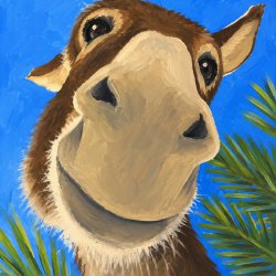 Sunny donkey family painting