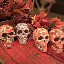 Decoupage Skulls & Pudding Night