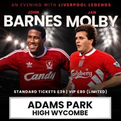 An Evening With Liverpool Legends, John Barnes & Jan Molby at Adams Park