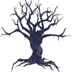 The Woods haunted trail — carved Phi Kappa Tau tree