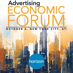 logo for Advertising Economic Forum, gold on dark background