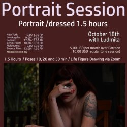 1.5h Portrait Ticket /  Today with LUDMILA/ Sunday October 18th/  12.00-1.30 PM ET New York