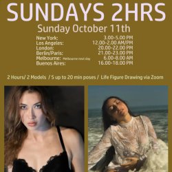 2 Hours, life figure drawing with ELYA and NATASCHKA / Sunday October 11th/  3.00 -5.00 PM ET New York